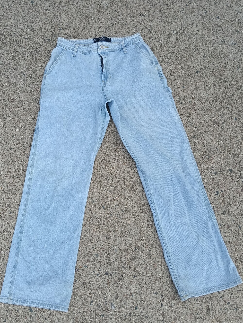 Y2K Hollister Light Wash Straight Leg Cargo Jeans Size 8R